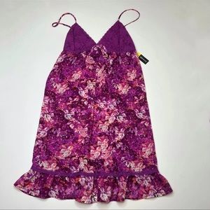 NWT Ambrielle Purple Floral Lingerie Night Gown